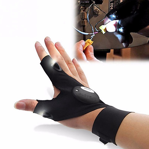 

Car Bike Tire Repair Tool Night Fishing Glove with LED Light Rescue Tools Outdoor Gear Magic Strap Glove