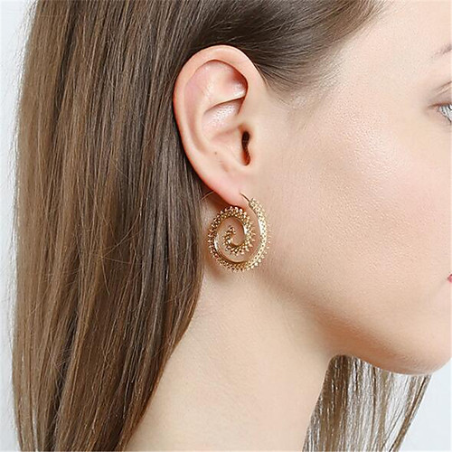 

Women's Hoop Earrings Hollow Out Precious Fashion Earrings Jewelry Black / Gold / Silver For Daily Street Holiday Work 1 Pair