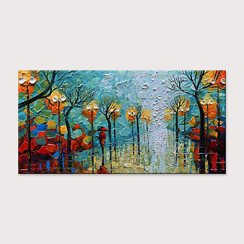 

Oil Painting Hand Painted Horizontal Abstract Landscape Modern Rolled Canvas (No Frame)