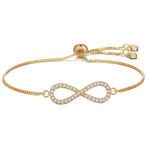 

Women's Cubic Zirconia Chain Bracelet Geometrical Number Stylish Copper Bracelet Jewelry Rose Gold / Gold / White For Gift Daily