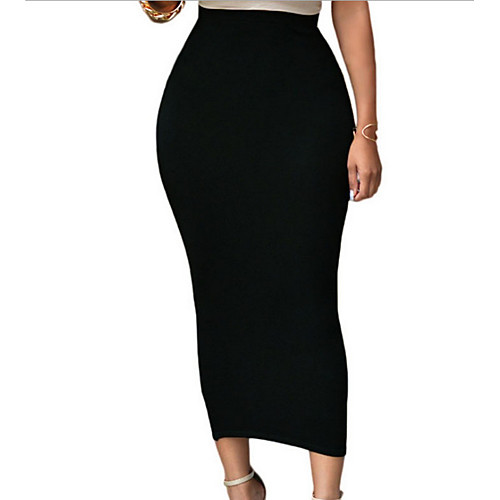 

Women's Bodycon Skirts - Solid Colored Black Wine White S M L