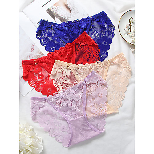 

Women's Normal Lace Brief Stretchy Low Waist 1 PC Purple One-Size