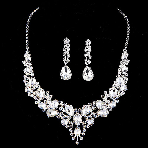 

Women's White Drop Earrings Necklace Bridal Jewelry Sets Earrings Jewelry White For Wedding Party Engagement Gift Promise 1 set