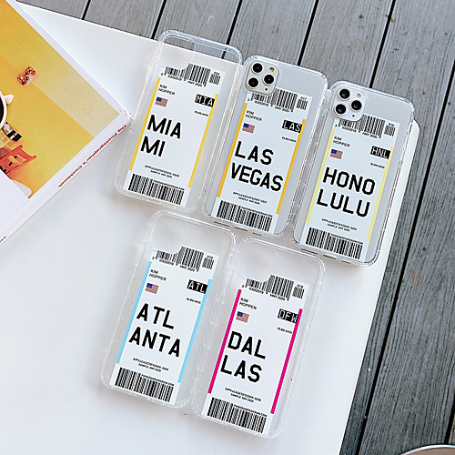 

Phone Case For Apple Back Cover iPhone 11 Pro Max SE 2020 X XR XS Max 8 7 6 Shockproof Transparent Pattern Word / Phrase Transparent TPU