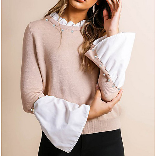 

Women's Solid Colored T-shirt Daily Blushing Pink