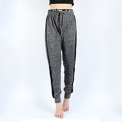 

Sporty Yoga Women's Quick Dry Outdoor Sports Jogger Daily Holiday Pants Full Length Striped Black Gray