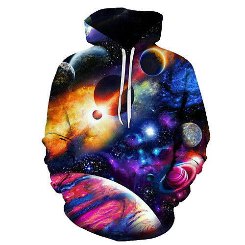 

Men's Hoodie 3D Hooded Daily Work Basic Hoodies Sweatshirts Slim Rainbow
