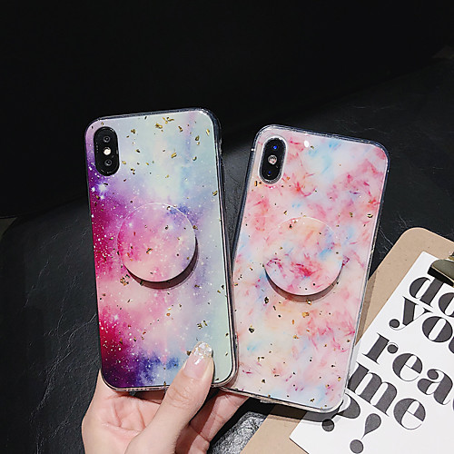 

Phone Case For Apple Back Cover iPhone 11 Pro Max SE 2020 X XR XS Max 8 7 6 with Stand Pattern Glitter Shine Glitter Shine Marble TPU PC