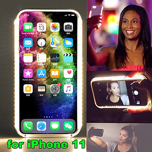 

Case For Apple iPhone 11 / iPhone 11 Pro / iPhone 11 Pro Max LED Back Cover Solid Colored Plastic