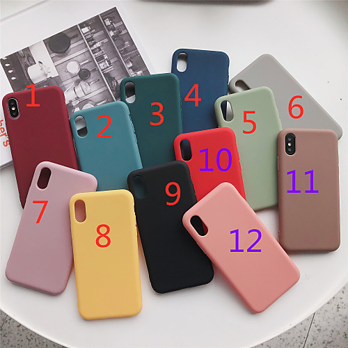 

TPU Case For Apple iPhone 12 iPhone 11 Pro Max Xr Xs 8 Plus 7 6s Protective Case Mobile Phone Case Back Cover Solid Colored TPU