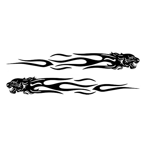 

2Pcs Tiger Flame Totem Car Decals Stickers Reflective Motorcycles Sticker Decoration Creative Fashion Car Styling Stickers