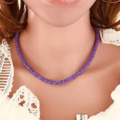 

Women's Purple Necklace Bead Necklace Classic Weave Classic Vintage Trendy Fashion Aluminum Light Blue Purple 49 cm Necklace Jewelry 1pc For Daily School Street Holiday Festival