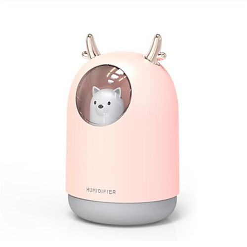 

Home Appliances USB Humidifier 300ml Cute Pet Ultrasonic Cool Mist Aroma Air Oil Diffuser Romantic Color LED Lamp Humidificador