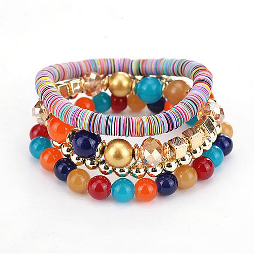 

Women's Wrap Bracelet Vintage Bracelet Wide Bangle Layered Precious Vintage Boho Resin Bracelet Jewelry White / Rainbow For Street Holiday