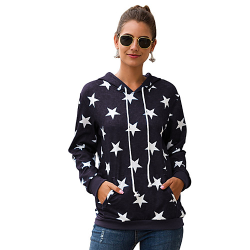 

Women's Hoodie Geometric Basic Black Blue Red S M L XL