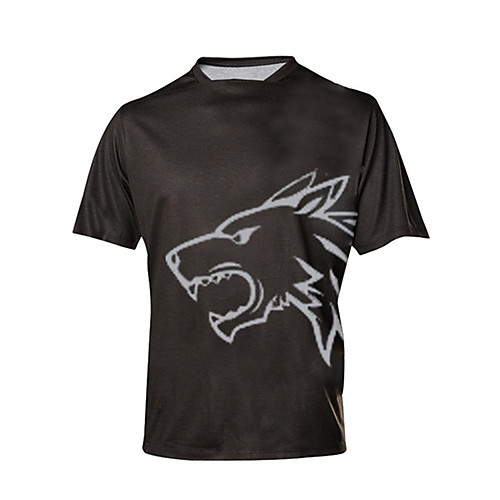 

21Grams Men's Short Sleeve Cycling Jersey Downhill Jersey Dirt Bike Jersey Winter Blue Ivory Black Wolf Bike Jersey Top Mountain Bike MTB Road Bike Cycling UV Resistant Breathable Quick Dry Sports