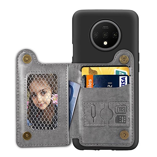 

Case For OnePlus Oneplus 7 / Oneplus 7 pro / one plus 7T Card Holder / with Stand / Ultra-thin Back Cover Solid Colored PU Leather / TPU