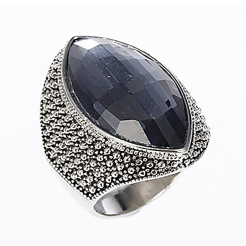 

Band Ring 3D Dark Blue Stainless Steel Glass Precious Vintage Fashion 1pc 8 / Women's / Engagement Ring