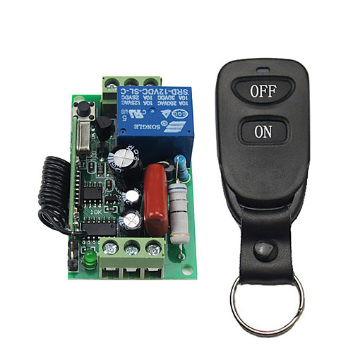 

RF Wireless AC220V 1CH Relay Switch NO NC COM/Learning Code Receiver For Light/LED Power ON OFF / 433mhz