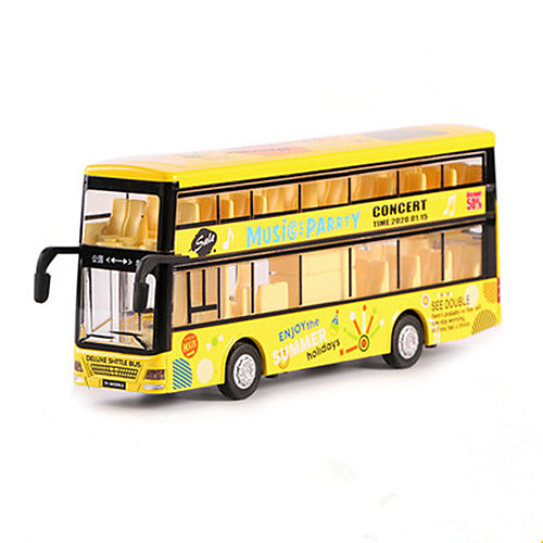 

1:48 Toy Car Model Car Pull Back Car / Inertia Car Double-decker Bus Bus Classic Music & Light Metal Alloy Mini Car Vehicles Toys for Party Favor or Kids Birthday Gift 1 pcs