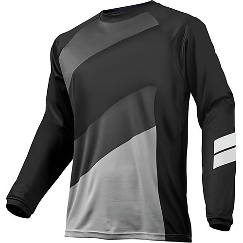

21Grams Men's Long Sleeve Cycling Jersey Downhill Jersey Dirt Bike Jersey Winter Black Patchwork Bike Jersey Top Mountain Bike MTB Road Bike Cycling Thermal / Warm UV Resistant Breathable Sports