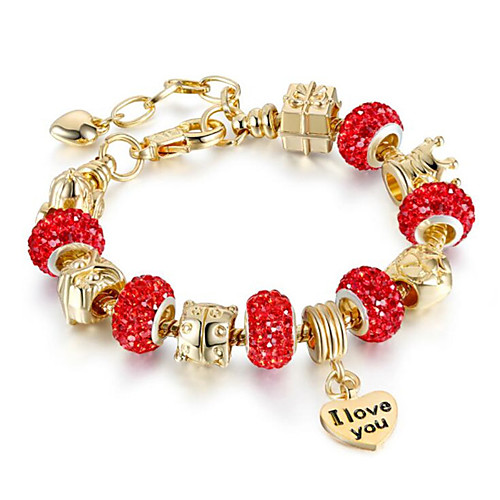 

Women's Synthetic Ruby Chain Bracelet Geometrical Flower Fashion Rhinestone Bracelet Jewelry Red / Light Purple / Blue For Daily Work