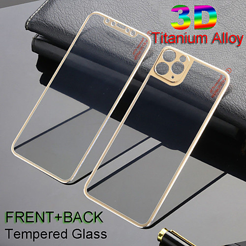 

Front Back 3D Full Cover Alloy Titanium Tempered Glass Film For iPhone 11Pro Max Metal Screen Camrea Lens Protector iPhone X Xs Max 7 8 Plus