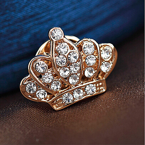 

Women's Brooches 3D Crown Fashion Rhinestone Brooch Jewelry Gold For Party Street Daily Work