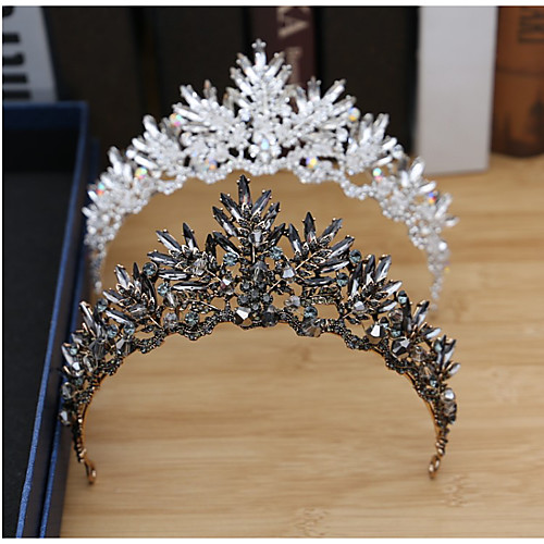 

Tiaras Wreaths Crown Masquerade Retro Vintage Gothic Alloy For Black Swan Cosplay Halloween Carnival Women's Ladies Girls' Costume Jewelry Fashion Jewelry / Crystal / White / Mini / C Shape