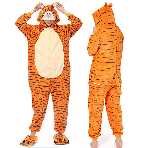 

Adults' Kigurumi Pajamas Tiger Animal Onesie Pajamas Flannel Toison Orange Cosplay For Men and Women Animal Sleepwear Cartoon Festival / Holiday Costumes / Leotard / Onesie