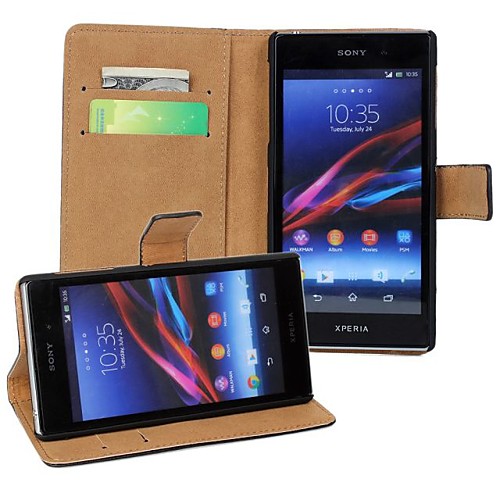 

Case For Sony Sony Xperia T3 Palace flower PU Leather with Card Slot Flip up and down For Sony Sony Xperia Z3