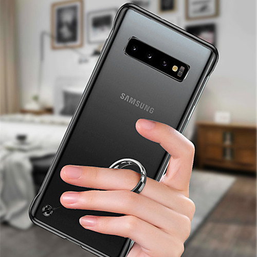 

Ultra-thin Plating Transparent Hard PC Frameless Phone Case For Samsung Galaxy S10 Plus S10E Note 10 Plus Case Cover Finger Ring
