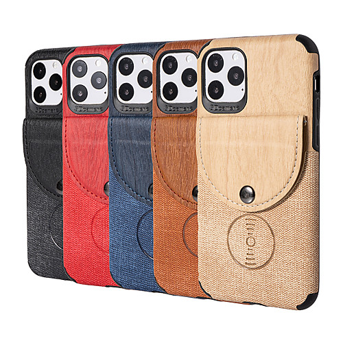 

Case For Apple iPhone 11 / iPhone 11 Pro / iPhone 11 Pro Max Card Holder / Shockproof Back Cover Wood Grain TPU