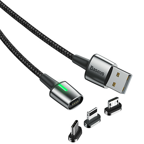 

Baseus Zinc Magnetic Cable KitiPType-CMicro1m Black