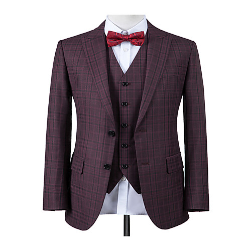 

Berry purple windowpane custom suit