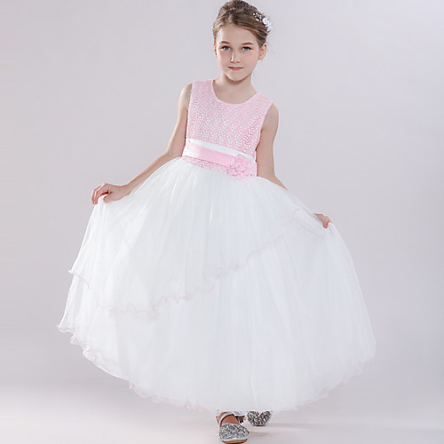 

Princess Dress Flower Girl Dress Girls' Movie Cosplay A-Line Slip Cosplay Vacation Dress Pink Dress Halloween Carnival Masquerade Polyester Sequin