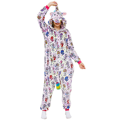 

Adults' Kigurumi Pajamas Unicorn Onesie Pajamas Flannelette Purple / Red Cosplay For Men and Women Animal Sleepwear Cartoon Festival / Holiday Costumes / Leotard / Onesie / Leotard / Onesie