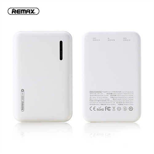 

Remax 5000 mAh For Power Bank External Battery 5 V For 2.1 A For Battery Charger QC 2.0 LED
