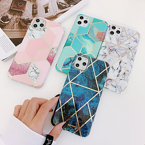 

Case For Apple iPhone 11 / iPhone 11 Pro / iPhone 11 Pro Max Plating / IMD / Pattern Back Cover Geometric Pattern / Marble TPU