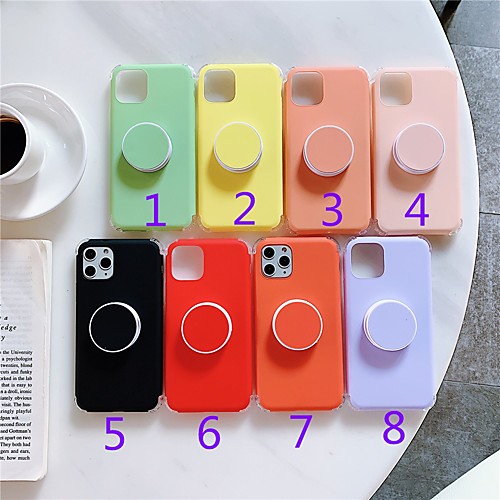 

Case For Apple iPhone 11 / iPhone 11 Pro / iPhone 11 Pro Max with Stand / IMD Back Cover Solid Colored PC