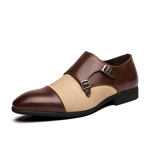 

Men's Faux Leather Spring & Summer / Fall & Winter Oxfords Walking Shoes Breathable Brown / Black