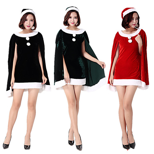 

Mrs.Claus Dress Women's Adults' Costume Party Christmas Christmas Velvet Dress / Hat