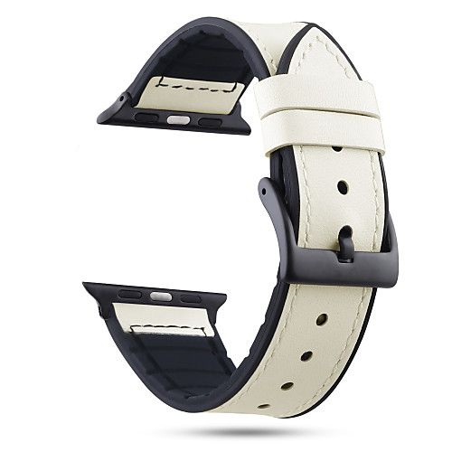 

Smart Watch Band for Apple iWatch 1 pcs Sport Band Silicone Genuine Leather Replacement Wrist Strap for Apple Watch Series SE / 6/5/4/3/2/1 38mm 40mm 42mm 44mm