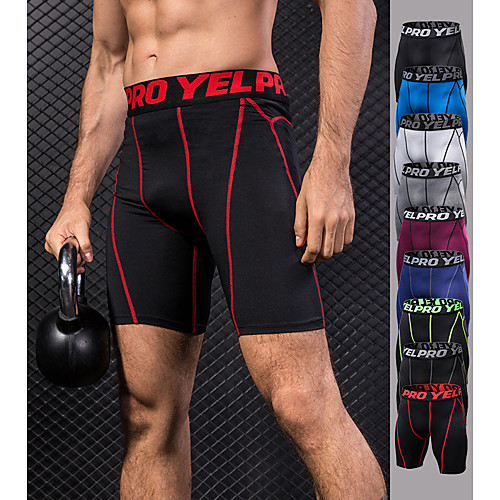 

YUERLIAN Men's High Waist Compression Shorts Yoga Shorts Shorts Underwear Tummy Control Butt Lift Quick Dry Black / Red Green / Black Blue Fitness Gym Workout Running Summer Sports Activewear High