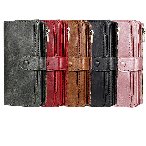 

Case For Apple iPhone 11 / iPhone 11 Pro / iPhone 11 Pro Max Wallet / Card Holder / with Stand Full Body Cases Solid Colored PU Leath for iPhone 6 6 Plus 6s 6s plus 7 8 7 plus 8 plus X XS XR XS MAX