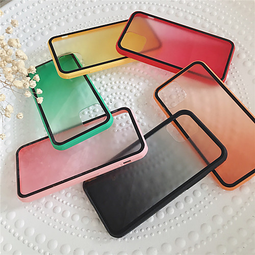 

Case for Apple scene map iPhone 11 11 Pro 11 Pro Max X XS XR XS Max 8 classic translucent colorful gradient glass back plate TPU frame 2-in-1 mobile phone case