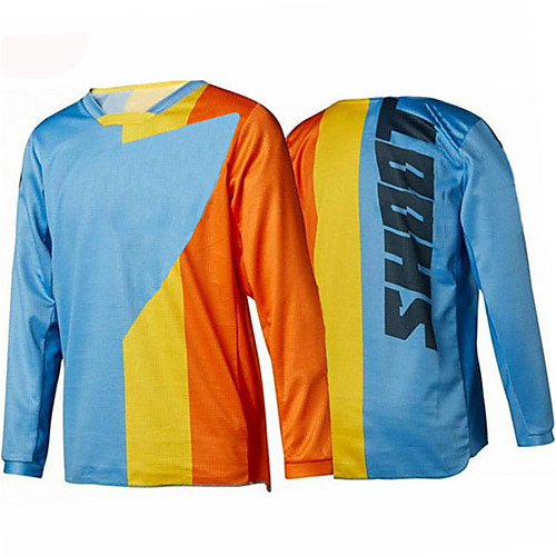 

21Grams Men's Long Sleeve Cycling Jersey Downhill Jersey Dirt Bike Jersey Winter Spandex Polyester Green / Black BlueYellow Blue Solid Color Bike Jersey Top Mountain Bike MTB Road Bike Cycling