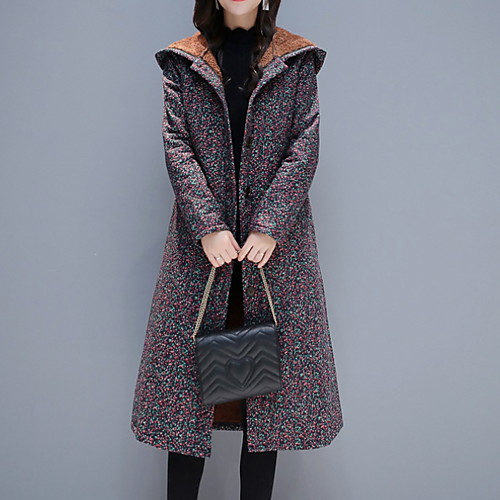 

Women's Color Block Parka, Polyester Wine / Purple / Red M / L / XL