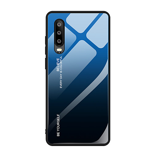 

Luxury Gradient Tempered Glass Protective Case For Huawei P30 Pro P30 Lite P20 Pro Mate 20 Pro P Smart 2019 P Smart Z Y9 Y5 Y6 Y7 2019 V30 Pro Shockproof Back Cover Soft TPU Edge Protection