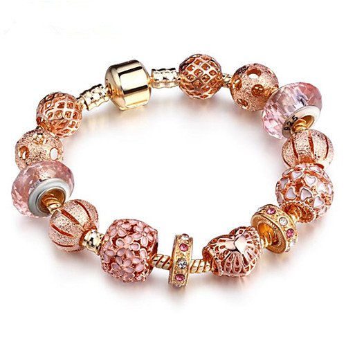

Women's Cubic Zirconia Chain Bracelet Hollow Out Flower Fashion Rhinestone Bracelet Jewelry Gold For Daily Work